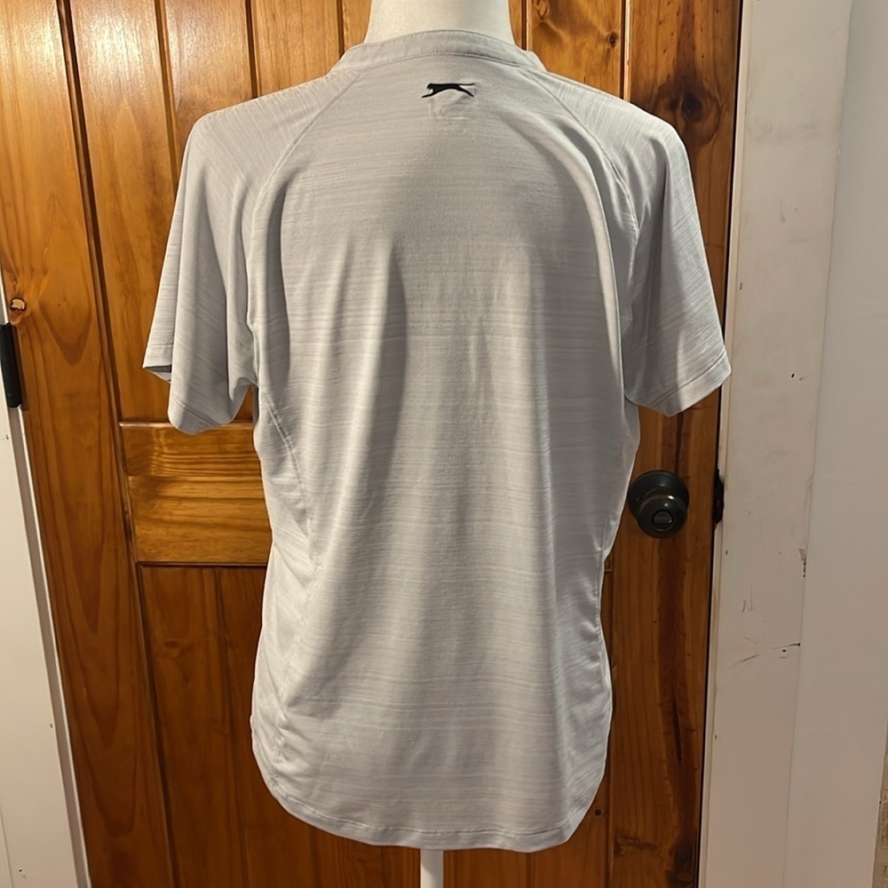 Slazenger Golf Light Grey 1/4 Zip Short Sleeve Lightweight Top Large - Picture 3 of 8